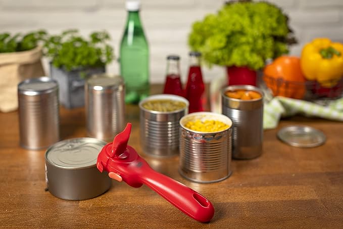 Kuhn Rikon Auto Safety LidLifter/Can Opener with Ring Pull, 8 x 2.5 x 2.75 inches, Black