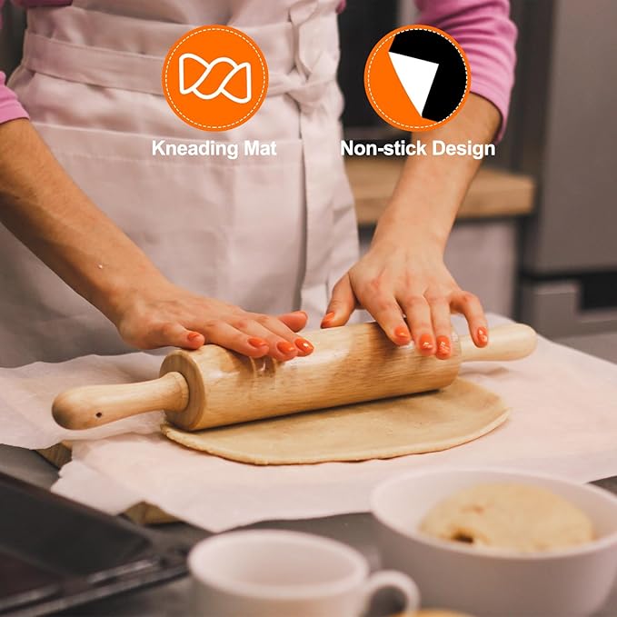 uxcell 11.8IN x 5.9FT Silicone Baking Mat Rolls, Heat Resistant Baking Mats, Non-Stick Pastry Mats, Non-Slip Countertop Mats, Refrigerator Liners Beige