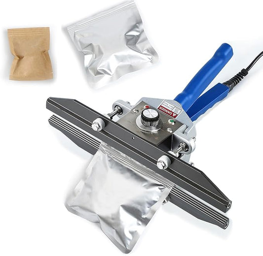 Crimp Heat Sealer, Mylar Bag Sealing Machine for Snack Bags Kraft Paper Bags Food Storage 16" FKR400