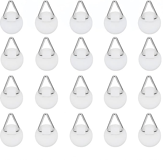 20Pcs 0.9in White Round Invisible Adhesive Plate Hangers,Vertical Plate Holders Wall Mount Display Holder,No Nails Decorative Plates for Artworks