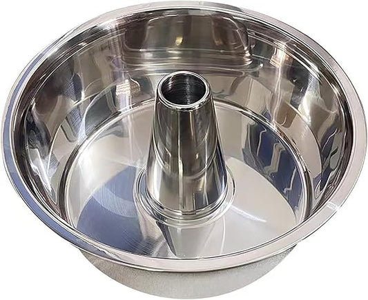 Fox Run Angel Food Cake Pan, Stainless Steel Tube Cake Pan With Removable Bottom, Round 10" x 5"