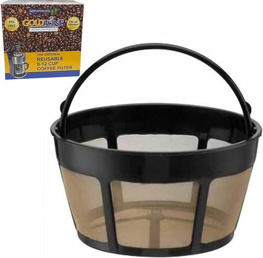 GOLDTONE Brand Reusable 8-12 Cup Basket Coffee Filter fits Cuisinart Coffee Makers and Brewers. Replaces your GTF-B Cuisinart Reusable Basket Coffee Filter - BPA Free (1)