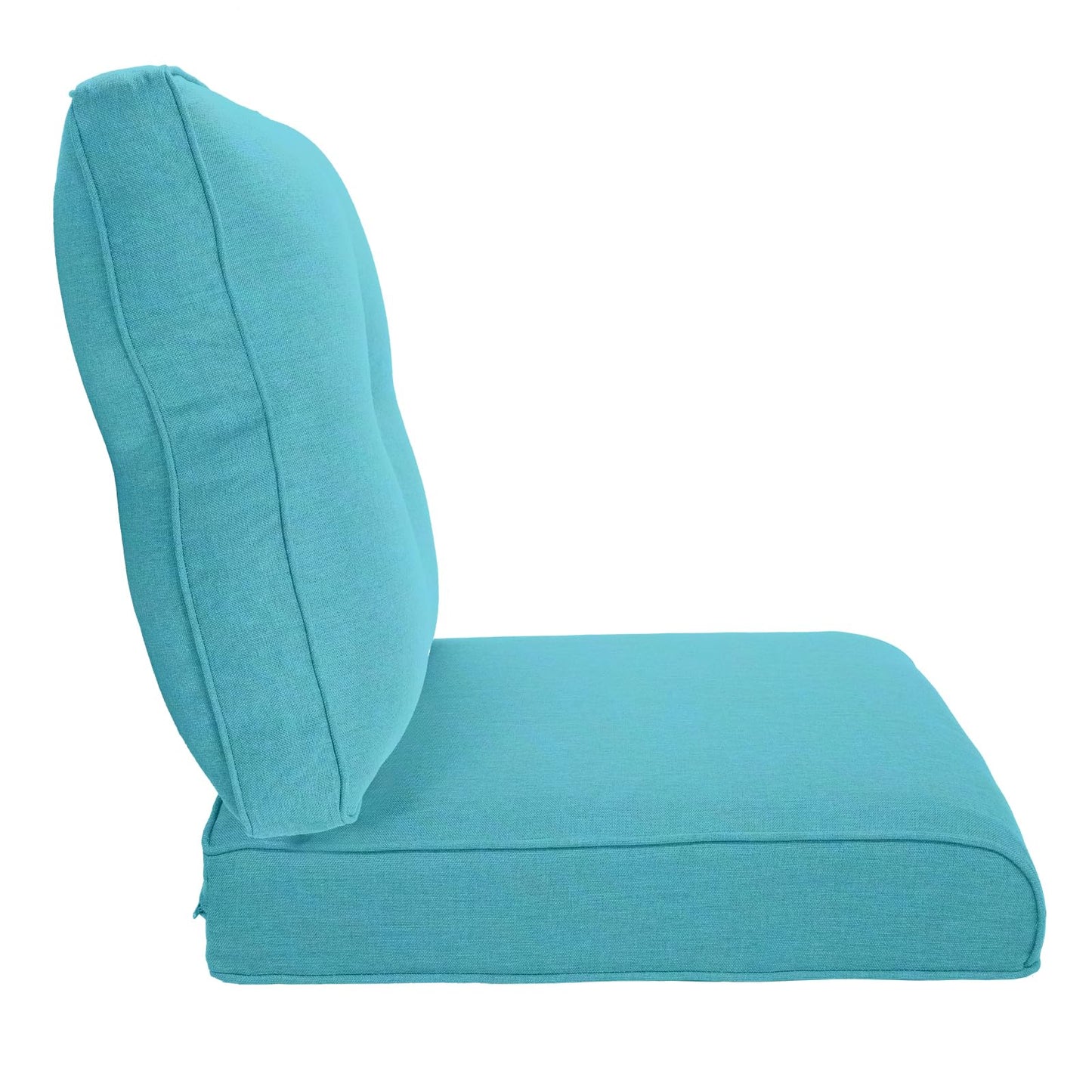 ACTREST 22x25/22x24 Outdoor Chair Cushions Set of 4 - Heavy Duty High Back Replacement Zippered Cushion for Patio Furniture Dining Gliding Rocking Chairs Loveseat L-Shape Sofa - Turquoise/Button