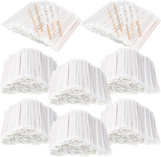 Amyhill 4000 Pcs Individually Wrapped Wooden Coffee Stirrers, Disposable Coffee Stir Sticks Round End Sticks Bulk Wood Stirrers for Cocktail Hot Drinks Restaurant Bar Home Office (5.5 Inch)