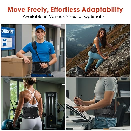 Back Brace for Lower Back Pain Relief with Bionic Support System,Lumbar Support Belt for Men Women,Breathable Mesh with 3D Lumbar Pad for Herniated Disc, Sciatica, Scoliosis(Black，M)