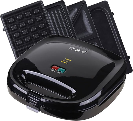 ZZ Breakfast Sandwich Maker with Sets of Detachable Non-stick Plate S6141A-B