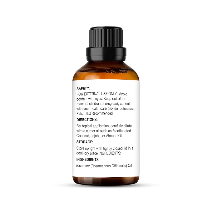 Majestic Pure Organic Rosemary Essential Oil - 100% Pure & Premium Oil for Hair Growth, Skin, Face, Aromatherapy & Diffuser - 0.3 fl oz | Perfect Organic Oil for Hair Growth