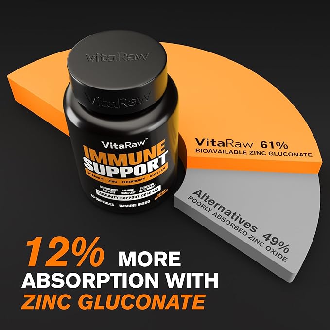 Immune Support Vitamins - Elderberry with Zinc, Vitamin C, and Garlic for Adults - Sambucus Black Elderberry Capsules & Echinacea Immunity Renewal Complex - Powerful Vegan 10 in 1 Immune Defense