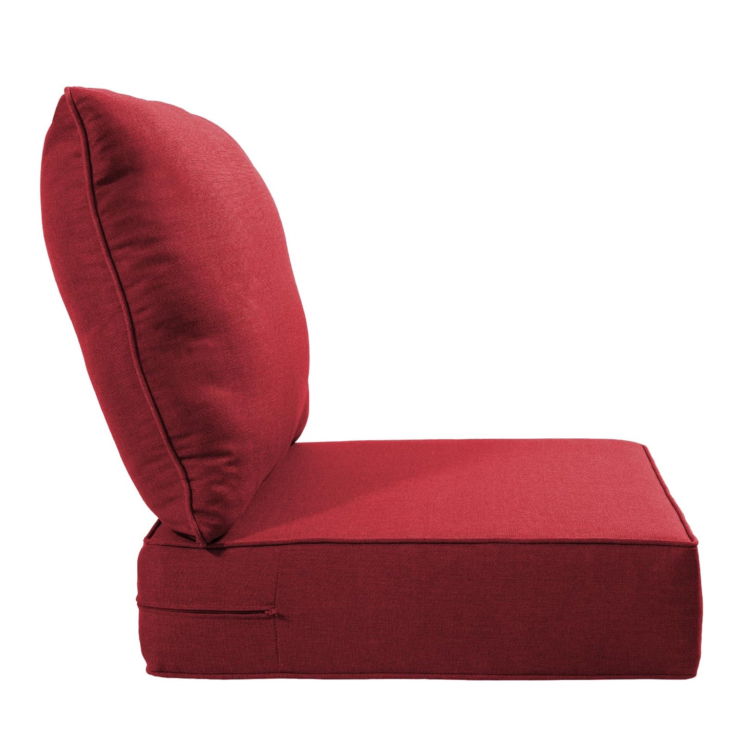 ACTREST Luxury 24x24x6 Outdoor Cushions - Water&UV&Fade Resistant 1 Set Zippered Patio Chair Back&Seat Cushion for Wicker Dining Rocking Swivel Chairs Loveseat Couch Sectional Sofa - Red