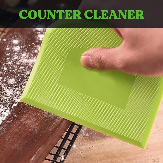 SURDOCA Dough Scraper Bench Scraper - 3P 14.2x8.5" Plastic Flexible Bowl Scraper, Sharp Edge & Angles Cake Scraper. Non-Slip Bakeware Decorating Tools Sculpting & Modeling Tools - Pink+White+Pink
