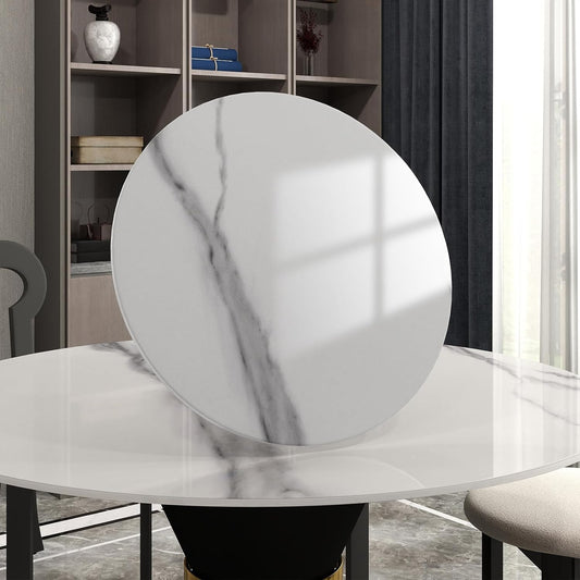 23.6" Lazy Susan for Table Top Sintered Stone Rotating Serving Tray for Dining Table, Kitchen Lazy Susan Organizer Spinning Rotating Food Server Party Centerpieces