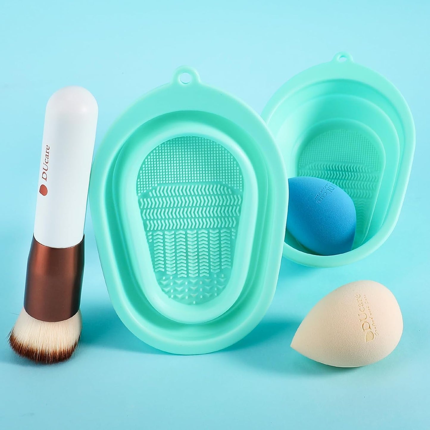 DUcare Makeup Brush Cleaner Shampoo Soap Solid Brush Cleaning Mat Removes Cosmetic Color Brush Cleaner Pad for Cleaning Makeup Sponges Brushes