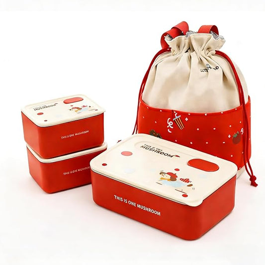 304 Stainless Steel Bento Box Set for Woman (2×23.6oz + 1×47.3oz) | 3-Piece Lunch Box Set