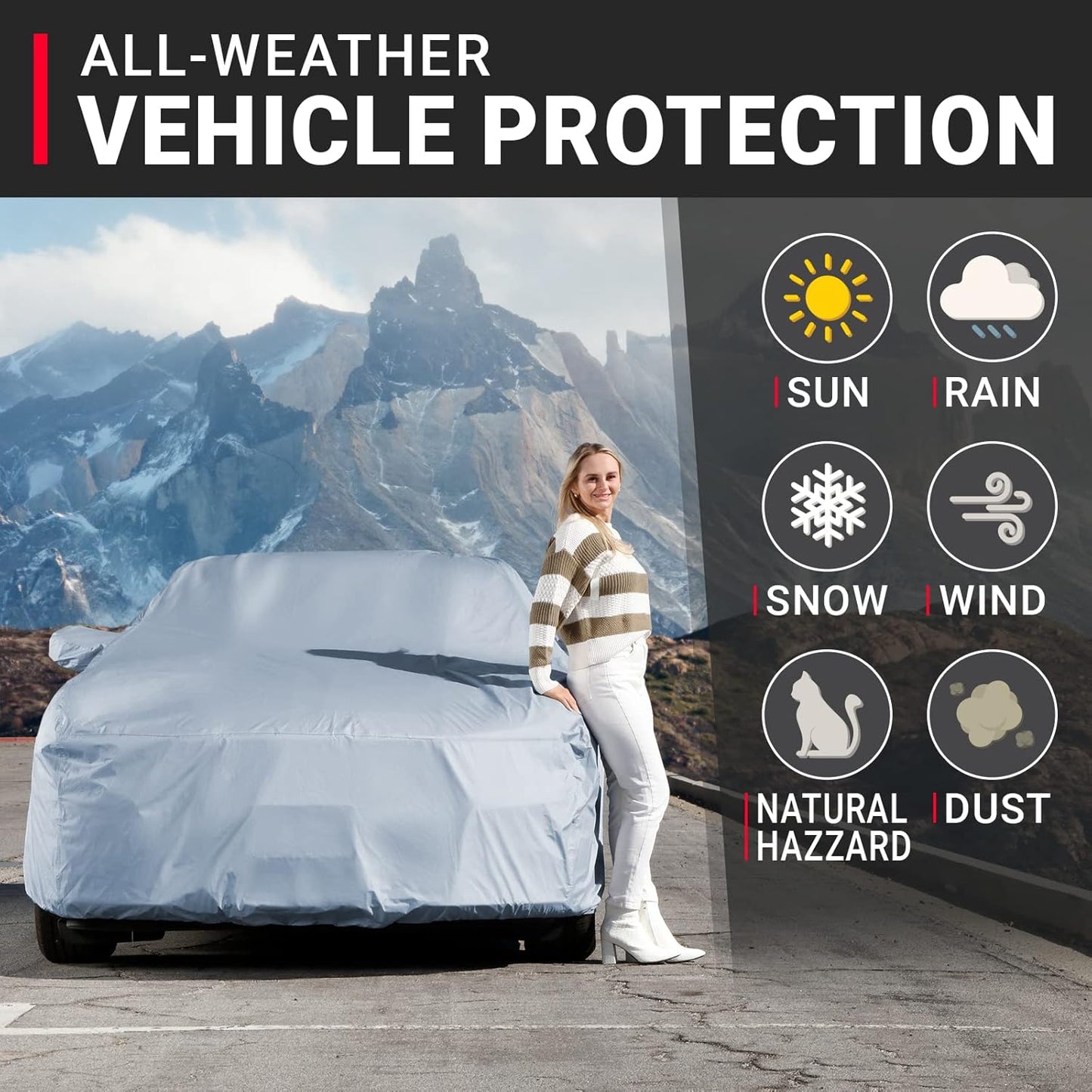 iCarCover Premium Car Cover for 1986-1991 Buick Lesabre Heavy Duty Waterproof All-Weather Automobiles Custom Fit Indoor Outdoor UV Snow Protection Covers with Straps and Bag