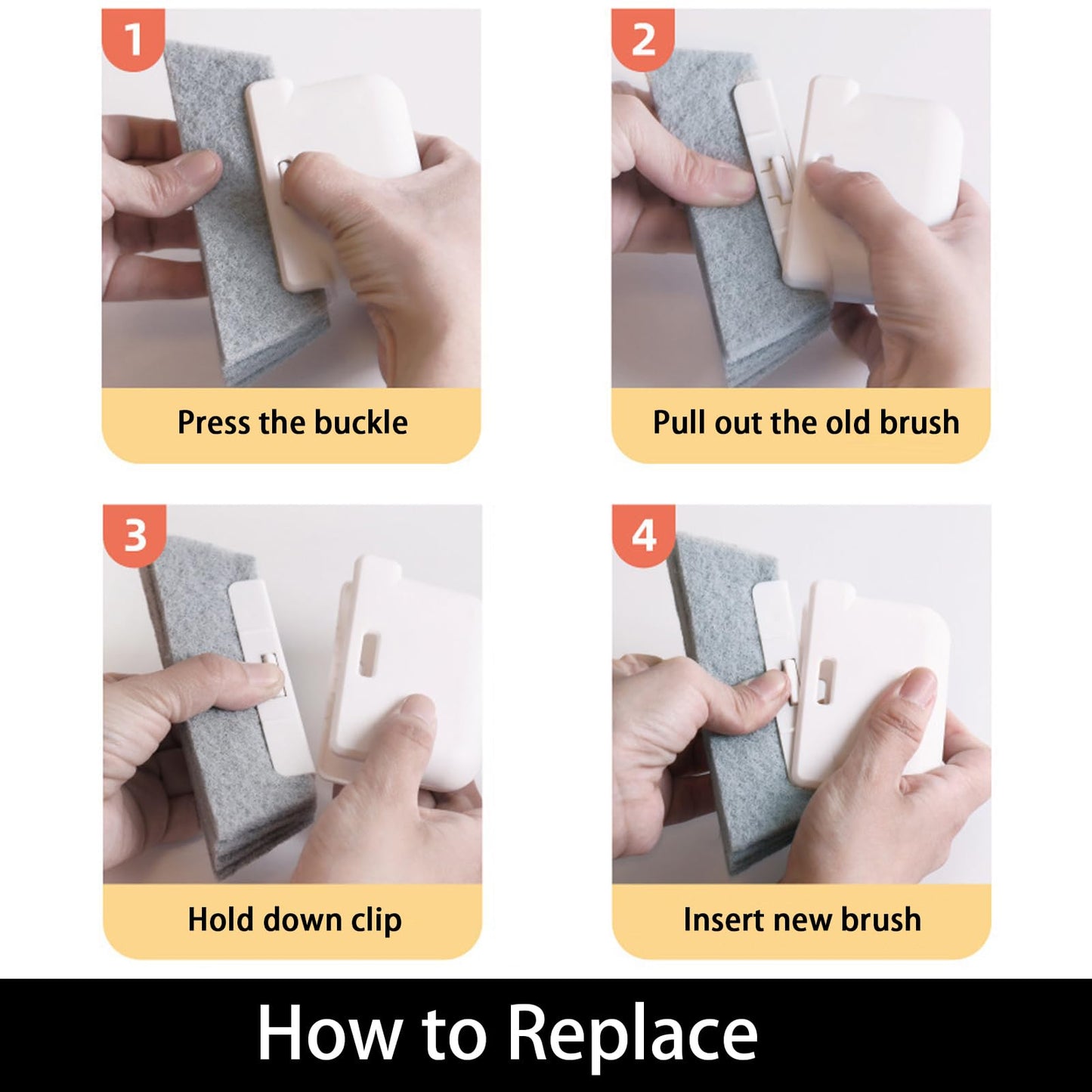 Magic Window Track Cleaner Brush Kit, 3-in-1 Design for Sliding Doors, Car Vents, Keyboards, 3 Pack Window Cleaning Tools with 3 Replacement Heads