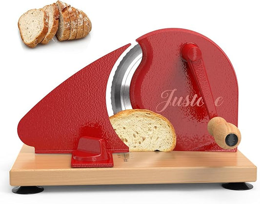 Manual Bread Slicer for Homemade Bread, Adjustable Thickness and Evenly Slicing, Sourdough Bread Slicer with Hand Crank, Clear Scale Line, Non-Slip Suction Base & Sharp Blade