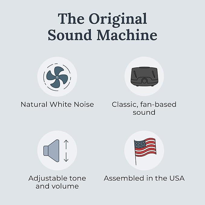 Yogasleep Dohm Classic (Black) The Original White Noise Machine, Soothing Natural Sound from a Real Fan, Noise Cancelling for Office Privacy, Travel & Meditation, Sleep Therapy for Adults & Baby