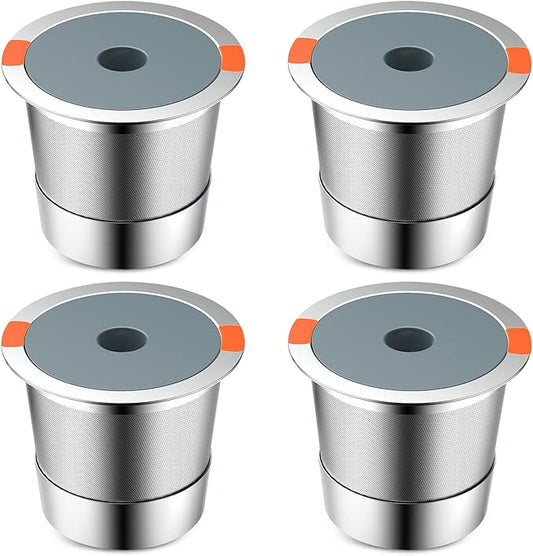 Reusable K Cups | Reusable K Cups for Keurig 1.0 & 2.0 Single Cup Coffee Makers,Stainless Steel Integrated Mesh Strainer keurig accessories (4 pack)