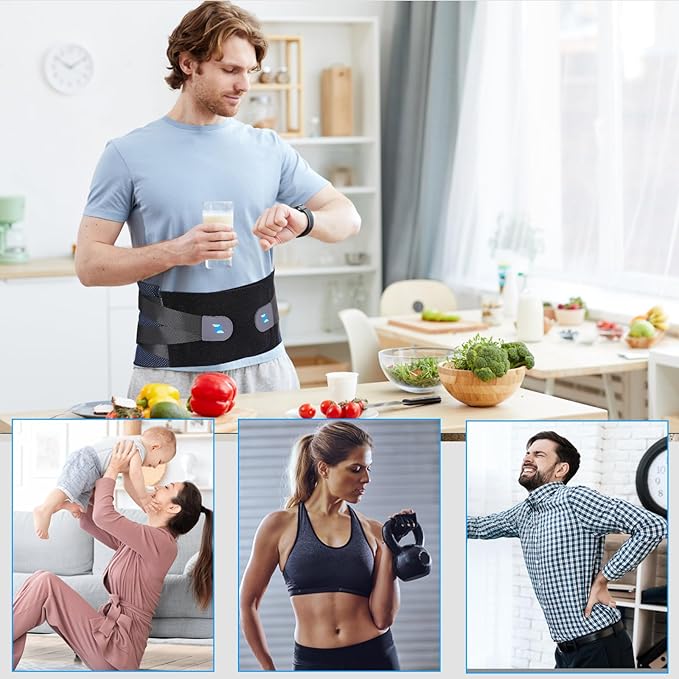 NEENCA Lower Back Brace for Lower Back Pain Relief, Medical Grade Lumbar Support Belt for Women Men, Herniated Disc,Lumbar Strain,Sciatica, Scoliosis (Black, Large)