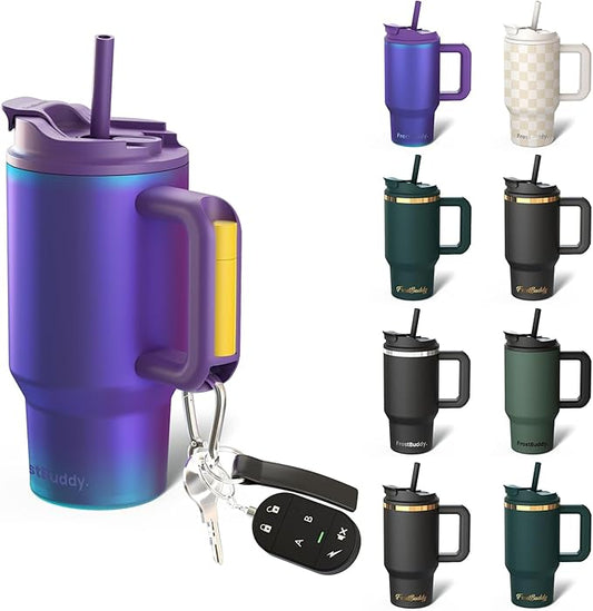 Frost Buddy Thicc Buddy - 16 oz Stainless Steel Vacuum Insulated Tumbler with Lid and Straw for Water - Travel Mug Cupholder Friendly - Gifts for Women Men Him Her (Nebula)