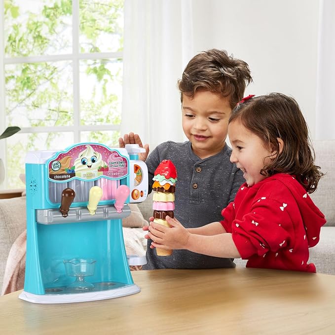 LeapFrog Count and Swirl Ice Cream Maker Playset for Kids Ages 2 Years and up, Blue