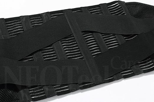 NeoTech Care Adjustable Compression Wide Back Brace Lumbar Support Belt (Charcoal, Size XXXL)