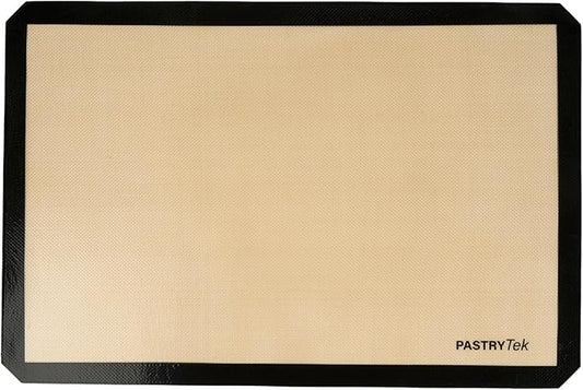 Restaurantware Baking Mat Pack of 1 Non-Stick 15.7"x23.6" Silicone Full Size Baking Mat, Rectangle Reusable Durable Oven-Friendly Anti-Slip Sheet for Kneading Rolling Shaping Dough, Tan and Black