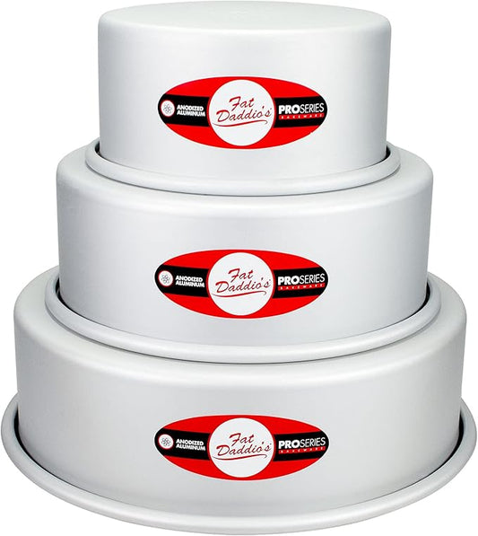 Fat Daddio's Anodized Aluminum 3-Tiered Round Cake Pan Set