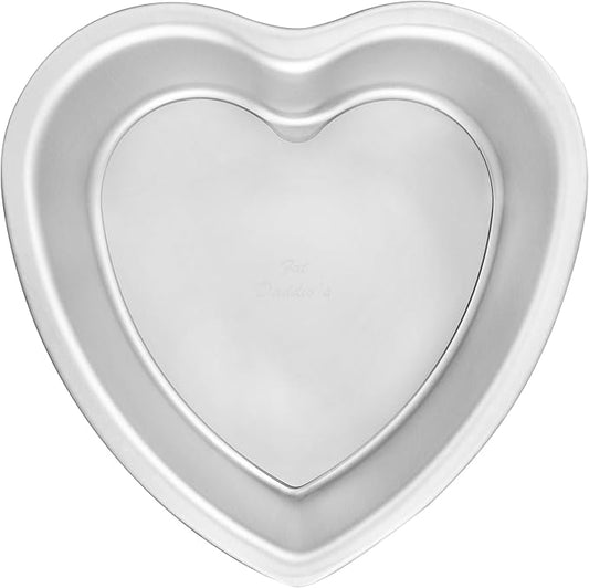 Fat Daddio's PHT-L83 Anodized Aluminum Removable Bottom Heart Cake Pan, 8 x 3 Inch