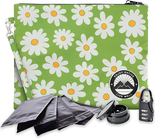 Enjoy Native Smell Proof Bag with Lock 11" x 9", Smell Proof Container, Dog Tested Odor resistant Bags, Best Zipper odor sealing pouch for Herbs, Coffee & Travel Medicine, Scent resistent Containers
