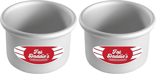 Fat Daddio's Anodized Aluminum Round Cake Pan, 4 x 3 Inch (Pack of 2)
