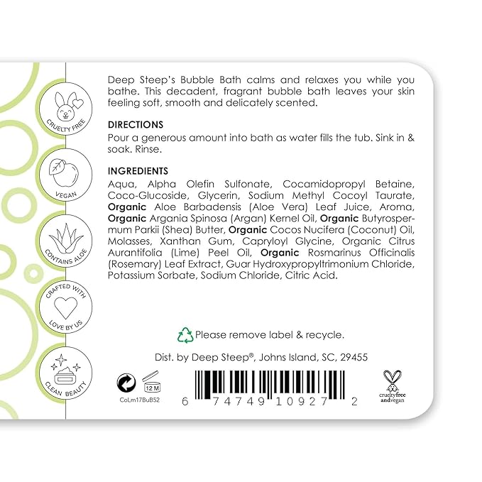 Deep Steep Bubble Bath, 17oz (Coconut Lime)