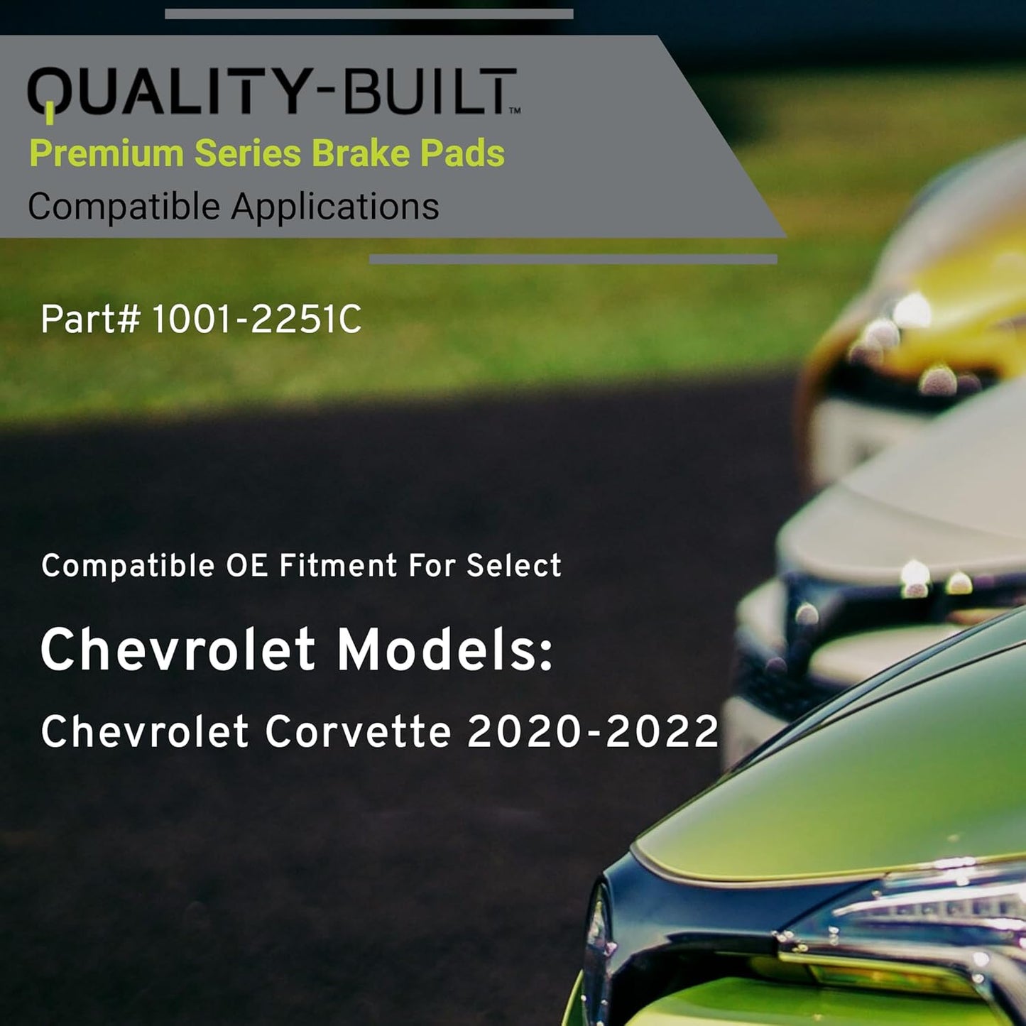 Premium Ceramic Front Brake Pads (1001-2251C) Compatible with Chevrolet Corvette 2020-2024