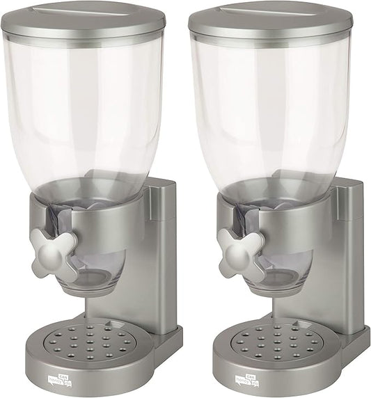 Honey-Can-Do Zevro /GAT102 Indispensable Dry Food Dispenser, Single Control, Silver (Pack of 2)