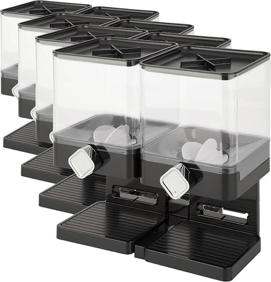 Honey-Can-Do Zevro Compact Dry Food Dispenser, Dual Control, Black/Chrome (Pack of 4)