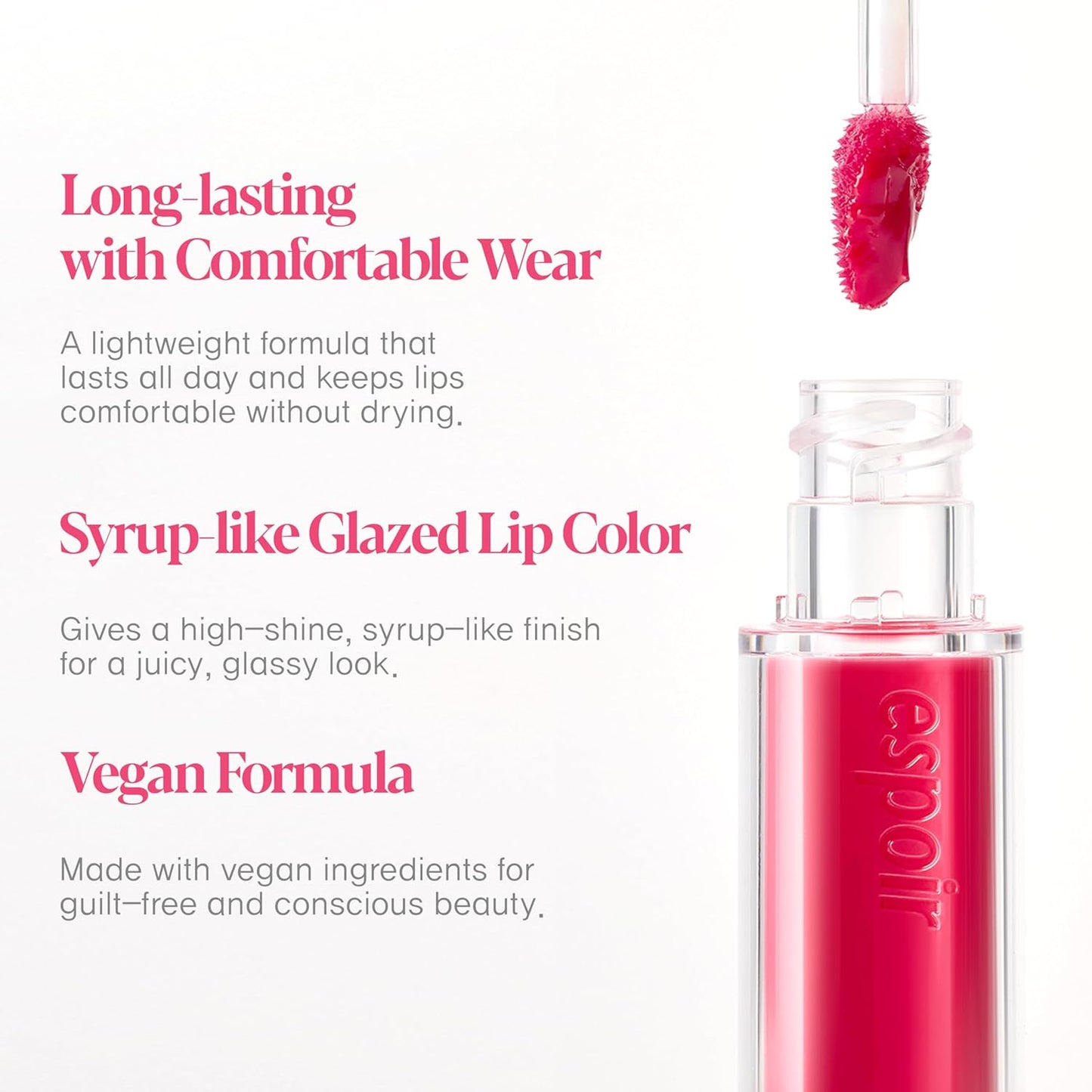 Espoir Couture Lip Tint Glaze #3 Chillin' Chillin' 0.14oz | Volumizing Lip Stain with Syrupy Shine | Long-Lasting & Vibrant Color for Radiant Lip | Moisturizing & Glossy Lip Tint | Korean Lip Makeup