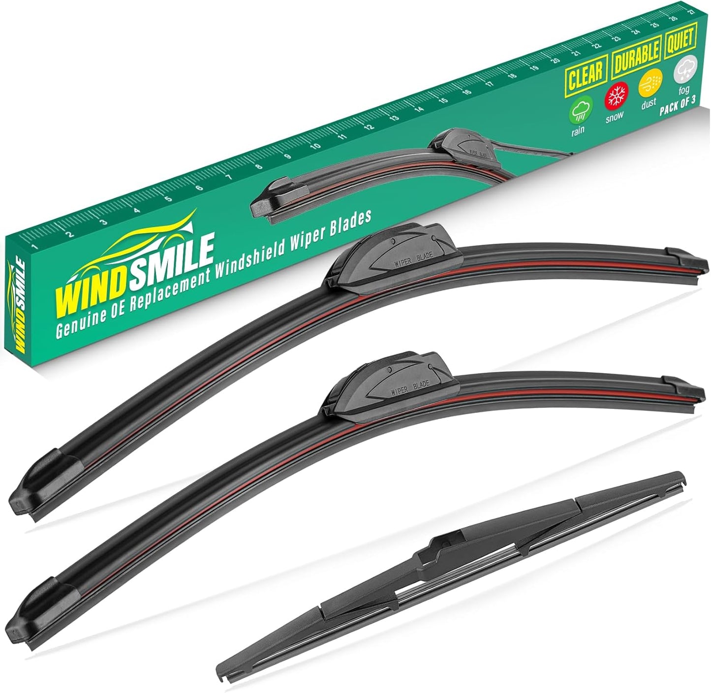 22" 20" 14" Windshield Wiper Blades Replacement for Scion xB 2008 2009 2010 2011 2012 2013 2014 2015 Premium All Weather Front Rear Wipers Set - OEM Quality (Pack of 3)
