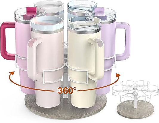 Water Bottle Organizer for Stanley 40 oz, Rotating Stanley Cup Organizer Holder, Tumbler Organizer Holder, Stanley Cup Accessories, 13.2 * 11 * 7.75in, Grey