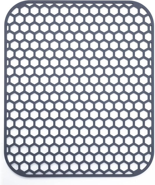 Bestjing Silicone Kitchen Sink Protector Mat 13.7"x 11.7" - Kitchen Sink Grid Accessory, Non-Slip Heat Resistant Grid Dry Mat for Bottom of Porcelain Stainless Steel, Dishwasher Safe