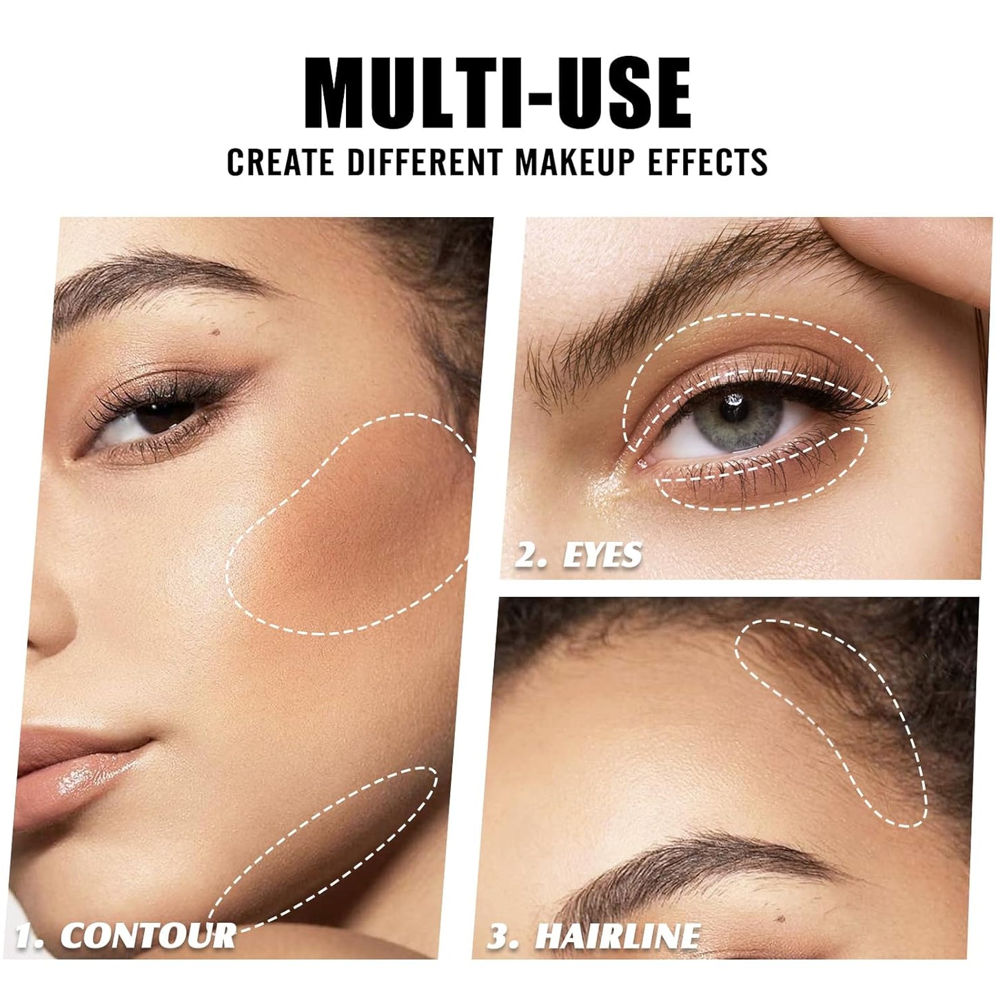 Contour Palette with Brush, Cream Contour Powder Palette Bronzer Powder Matte Bronzer Palette Cool Toned Contour Kit with Mirror for Face Sculpting Contour Makeup (#C01 Soft Grey)