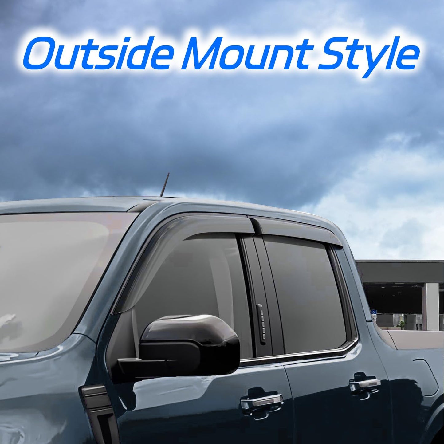 4 PCS Window Visors Deflectors Fit for 2019-2025 Chevrolet Silverado/GMC Sierra 1500 Crew Cab, Rain Guards for 2020-2025 Silverado/Sierra 2500 HD & 3500 HD, 2022 Limited Model, Outside Mount
