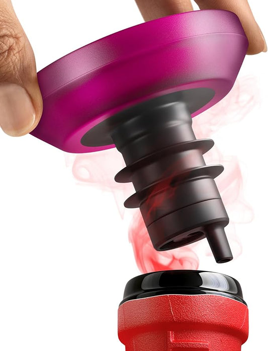 Wine Stopper | Preserve Flavors 8+Weeks | Top-notch Wine Bottle Stoppers | Reseal Natural, Glass, Plastic Cork Bottle (Pink)