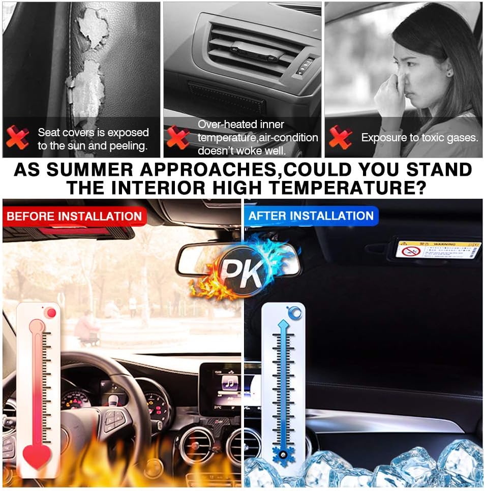 KUST Windshield Sun Shade for Jeep Grand Wagoneer 2022-2024 2025 2026 (Not for Jeep Wagoneer) Sunshade Window Sun Visor Protector Foldable Blocks UV Rays Keep Car Cooler