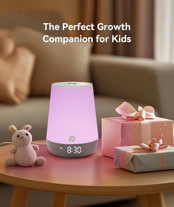 Dreamegg Nite 1 - Baby Sound Machine, Sleep Trainer, Night Light for Kids, Ok to Wake Alarm Clock, 34 Soothing Sounds, App Control, White Noise Sound Machine for Baby Kids Toddler Nursery(Star Travel)
