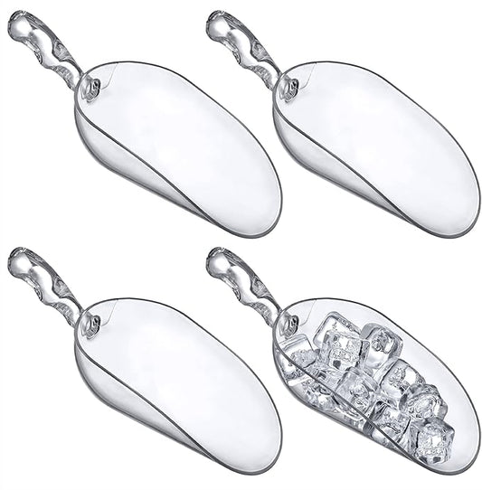 Amazing Abby - Elsa - 24-Ounce Plastic Ice Scoops (Set of 4), Plastic Utility Scoops, BPA-Free, Food-Grade, Shatter-Proof, Good for Kitchen and Restaurant, Perfect for Home and Commercial Use