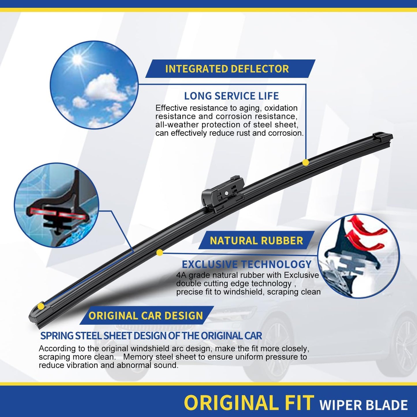 2 Wipers Factory Replacement For 2014-2018 Chevrolet Silverado GMC Sierra Original Equipment Windshield Wiper Blades Set - 22"+22" Top Lock (Set of 2) Not for J HOOK
