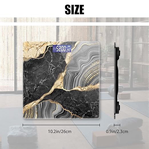 Weight Scale Digital Scale for Body Weight Bathroom Scales Personalized Scale for Body Weight 400 lbs with Large Backlit Display Easy Read - Black and Gold Marble
