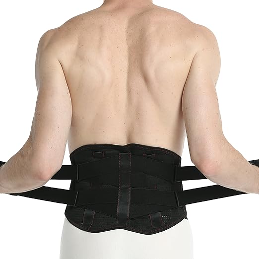 NeoTech Care Back Support Belt - Breathable & Adjustable Lower Back Brace - Double Pull Compression Straps (Black, Size XXL)