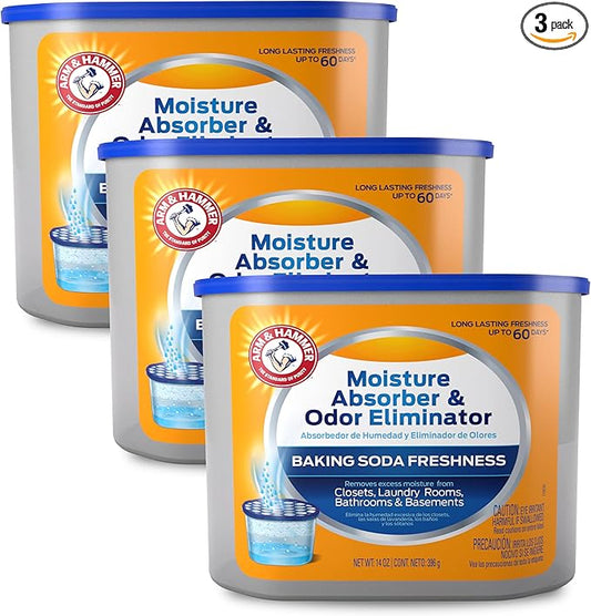 Arm & Hammer Fragrance Free Refillable Moisture Absorber and Odor Eliminator 14 oz. Tub