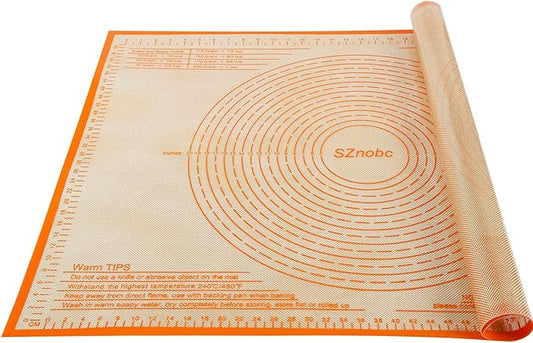 Silicone Pastry Mat 36'' By 24'' Extra Large Baking Mat with Measurements for Dough Rolling, Kneading Board, Kitchen Counter Mats for Dough, Pastry, Fondant, Pie Crust, Cookies, Bread, Pasta, Pizza